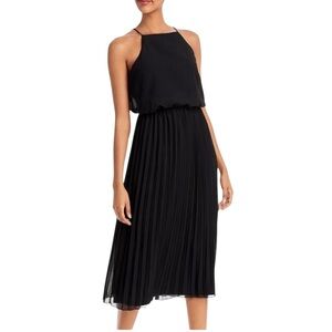 Sam Edelman Black Pleated Midi Dress Women Medium NWT Elegantcore